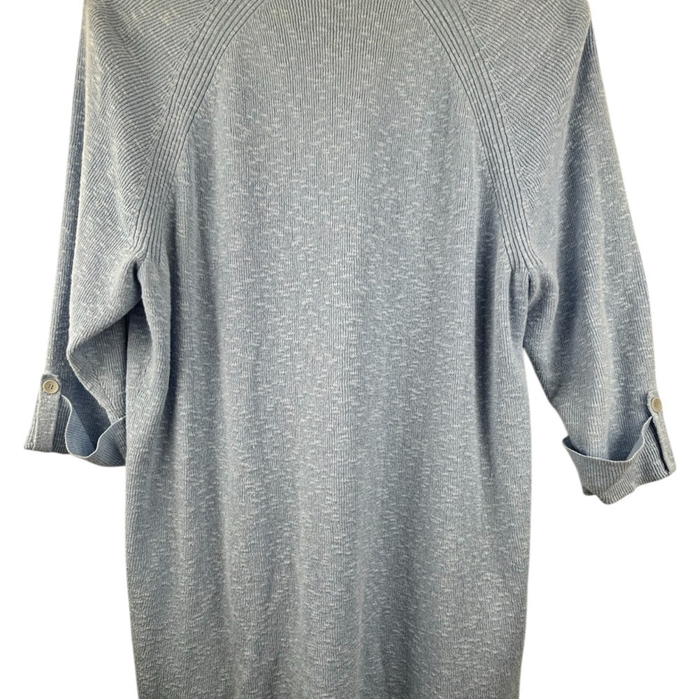 Eileen Fisher Linen Longline Button Front Women’s Cardigan Size Large Light Blue - Picture 3 of 10
